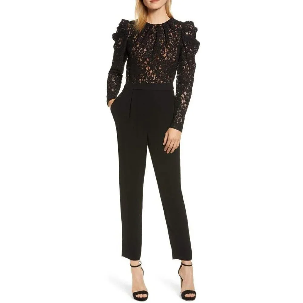 NEW Michael Kors Black Lace Jumpsuit Size 0